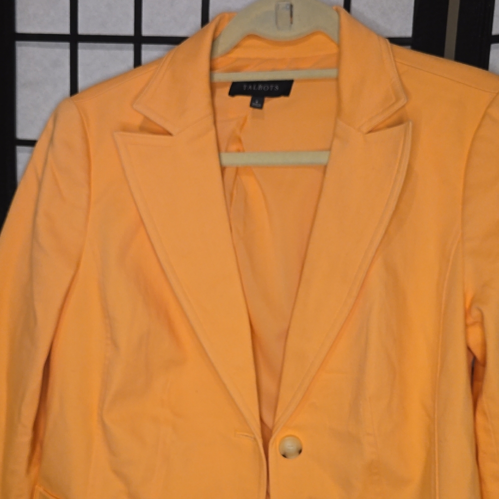 Talbots Women's Vibrant Peachy Coral Blazer